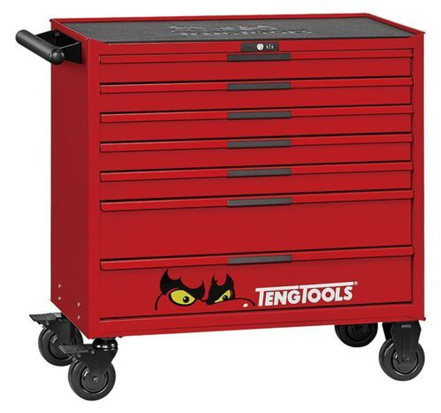 37" PRO35™ roller cabinet 7 drawers red TSW37R7