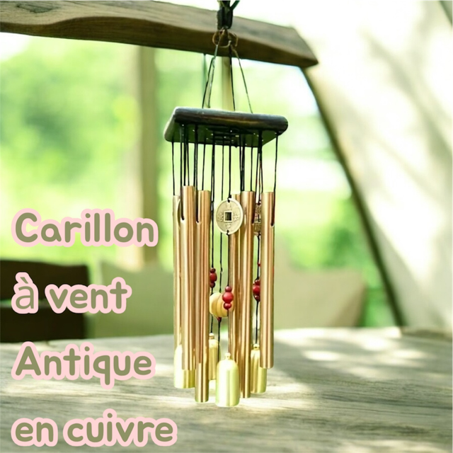 Carillon antique en cuivre 63 cm
