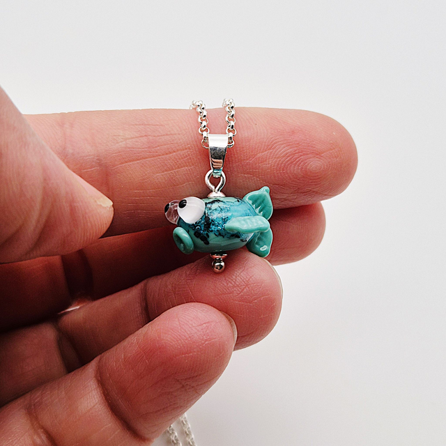 Pendentif Poisson bleu (1)