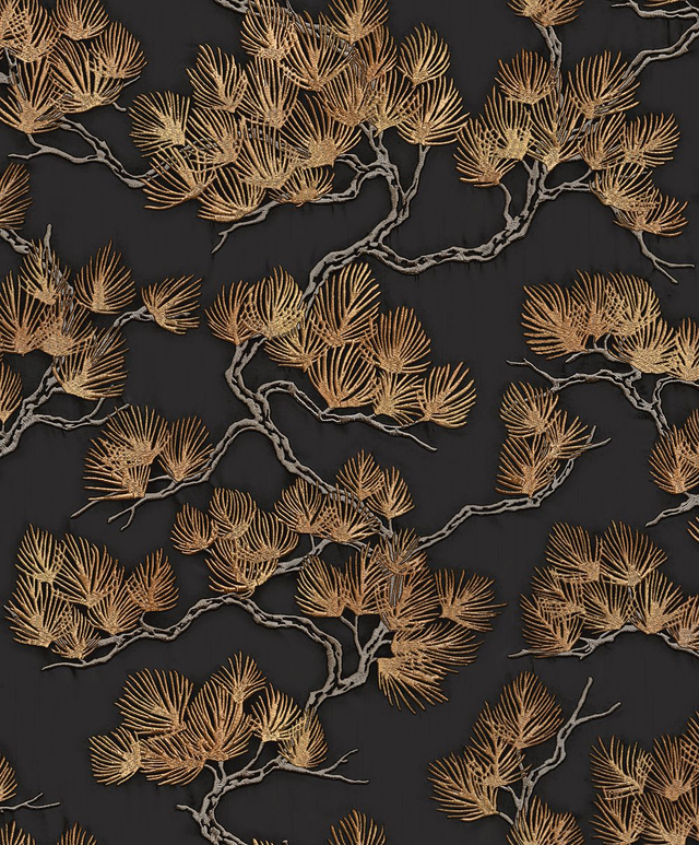 Oriental Pine Tree Black/ Gold - Design ID - WF121015