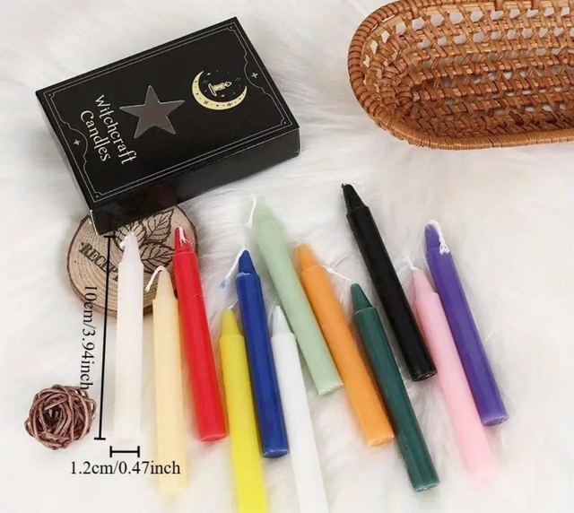 Lot de 12 bougies rituelles - 10cm 