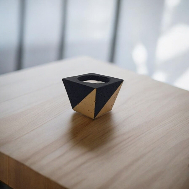 Deko Windlicht Schwarz/Gold