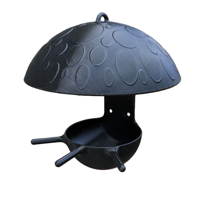 Mangeoire à oiseaux de la nature à suspendre ou murale en forme de champignon
