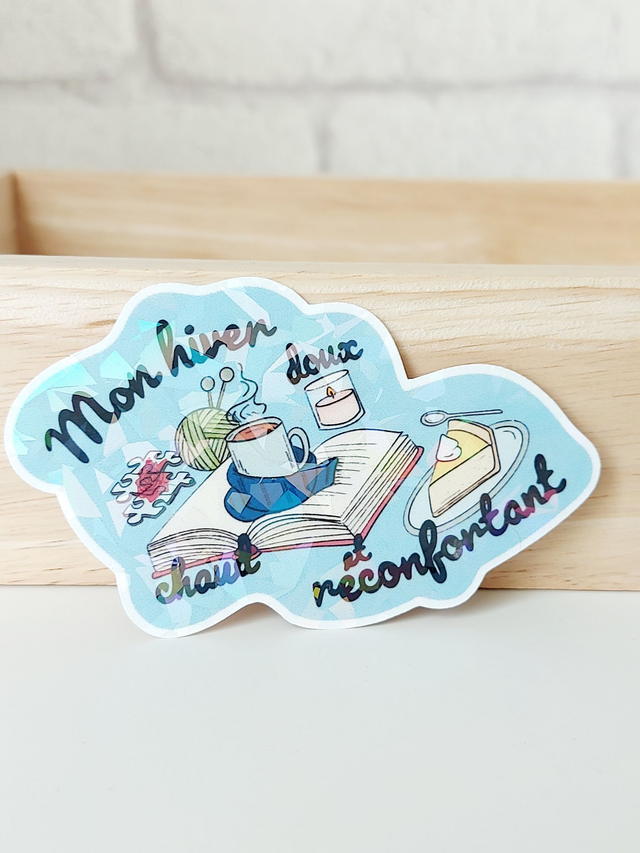 Stickers illustrés "Mon hiver, doux, chaud et réconfortant" | Autocollants colorés à l’unité