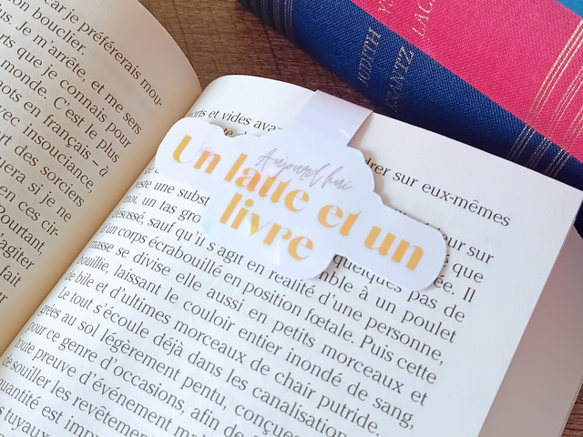 Marque-Page Magnétique - Un Latte et un Livre
