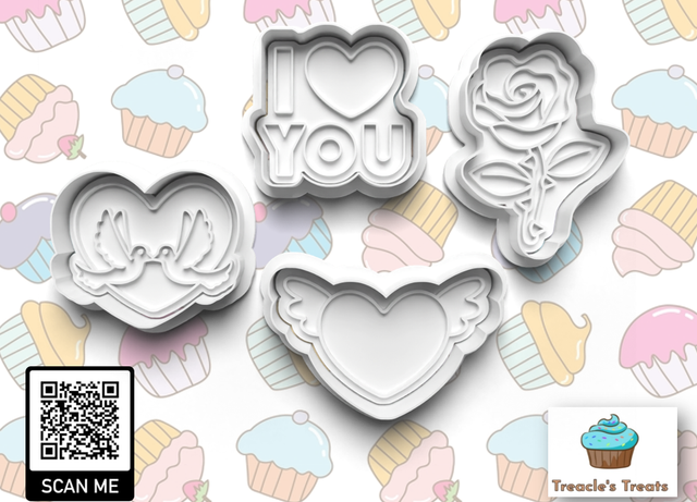 Love Theme Fondant/cookie stamps with cutters