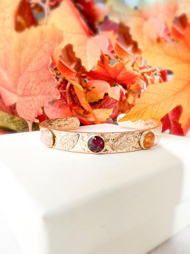 Bracelet Jonc Hazel |Violet |Ambre|Rose pale