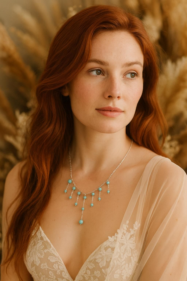 Collier Howlite Turquoise ~Stabilité, Patience, spiritualité