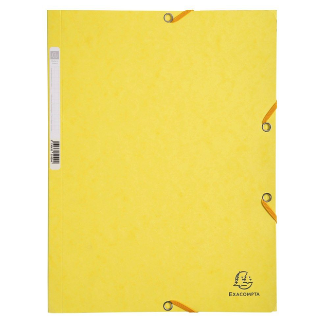 EXACOMPTA Chemise 3 rabats et élastique - Format 24x32 cm - JAUNE