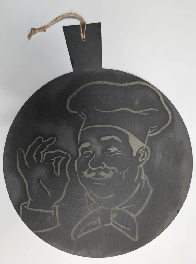 0010. 35cm Slate &#039;Pizza Chef&#039; Pizza Platter