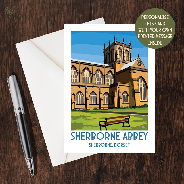 Sherborne Abbey, Travel Poster Card