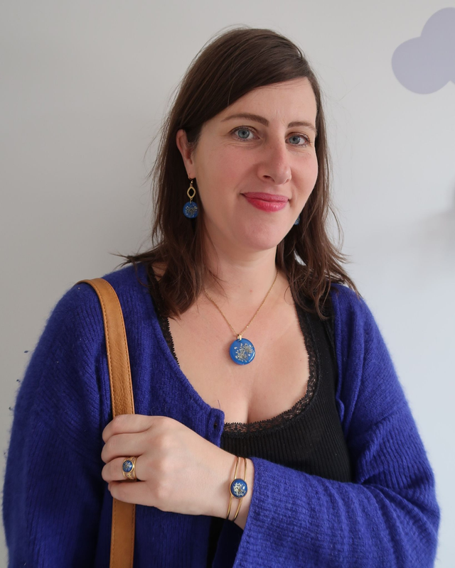 Bracelet fleuri Promesse (bleu) | BR18 | Ombelles