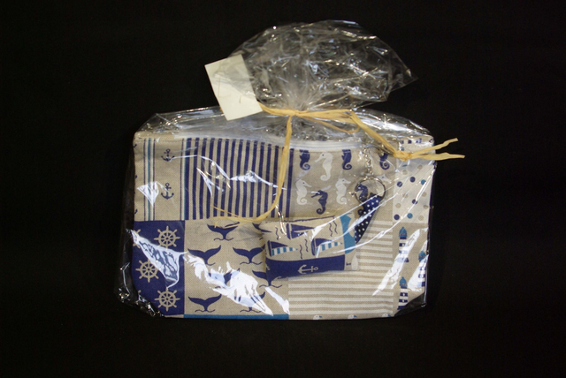 901-Trousse de toilette MARINE + porte-clés L24x15 cm avec fermeture éclair