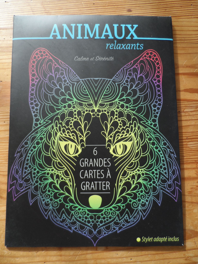 Animaux relaxants 6 grandes cartes à gratter