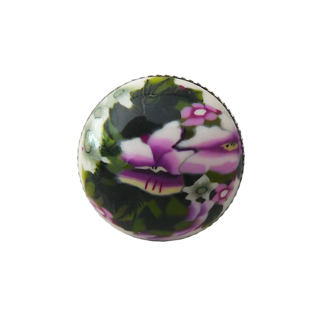 Bague ronde florale pensée mauve