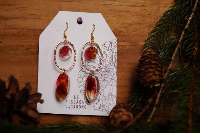 Boucles d'oreilles - Les givrées - Rouge