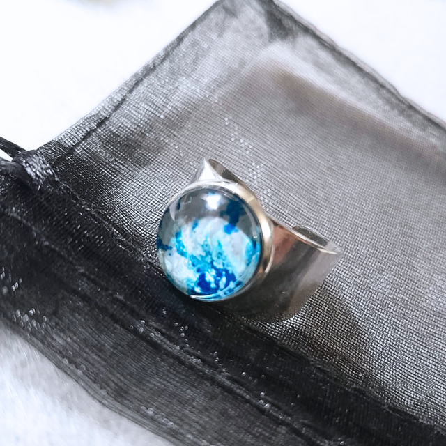 BLEU POLAIRE - Bague ajustable - Large argentée