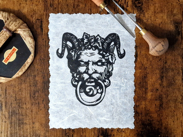 Linogravure - Heurtoir - Porte du Diable