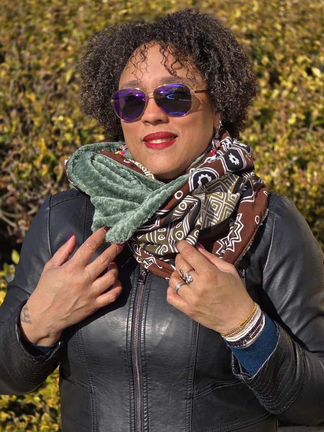 Bogolan marron et vert - double