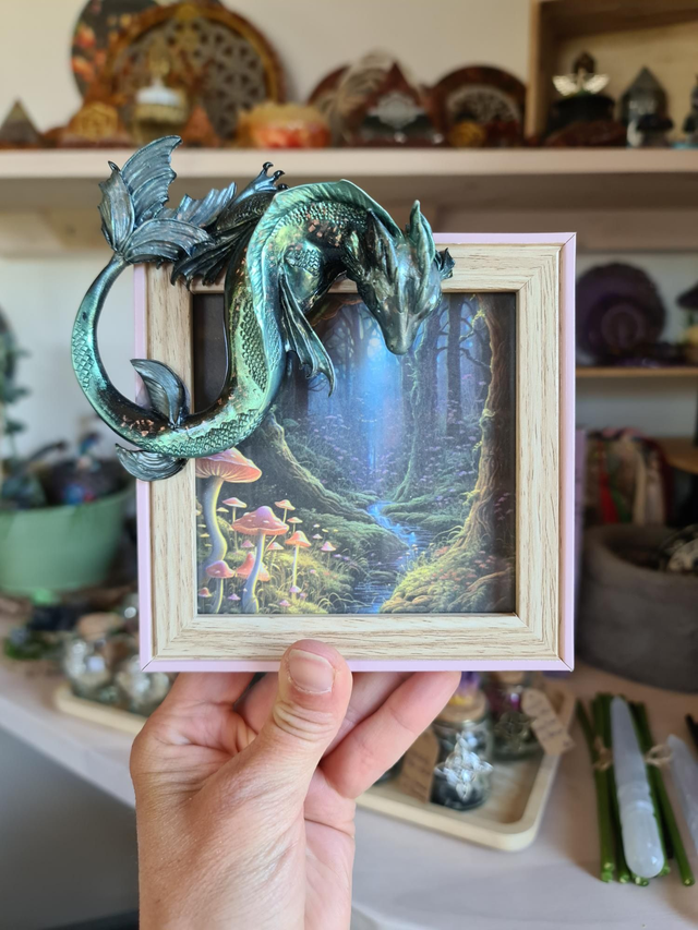 Cadre photo fantaisie dragon vert 💚