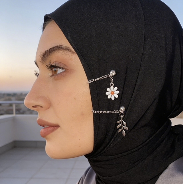 Mira Magnet Argenté - Marguerite / Feuille 