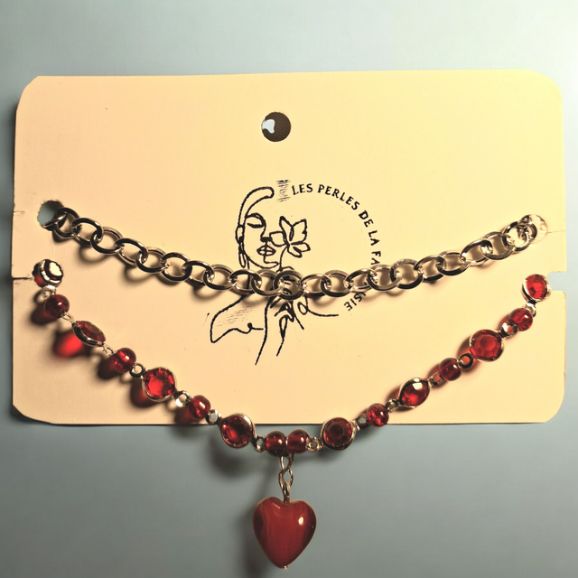 Bracelet chaîne & perles