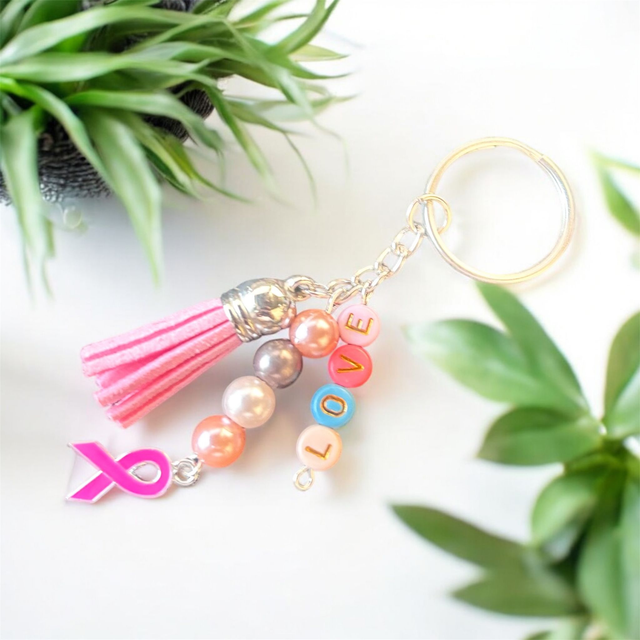 Porte clé octobre rose (love)