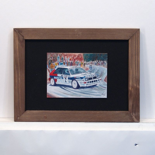 Artimotor enmarcado 21x28 - 1993 Carlos Sainz Luis Moya Lancia Delta Repsol 4º Tour de Corse