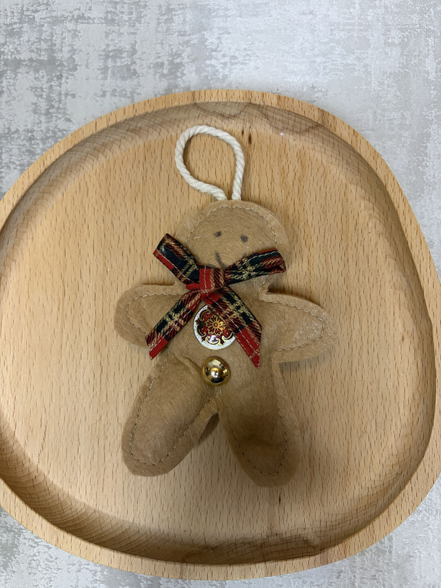 Bonhomme Pti biscuit Pain d’épice - feutrine et bouton vintage