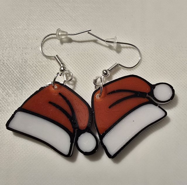 Boucles d'oreilles chapeau de Noël