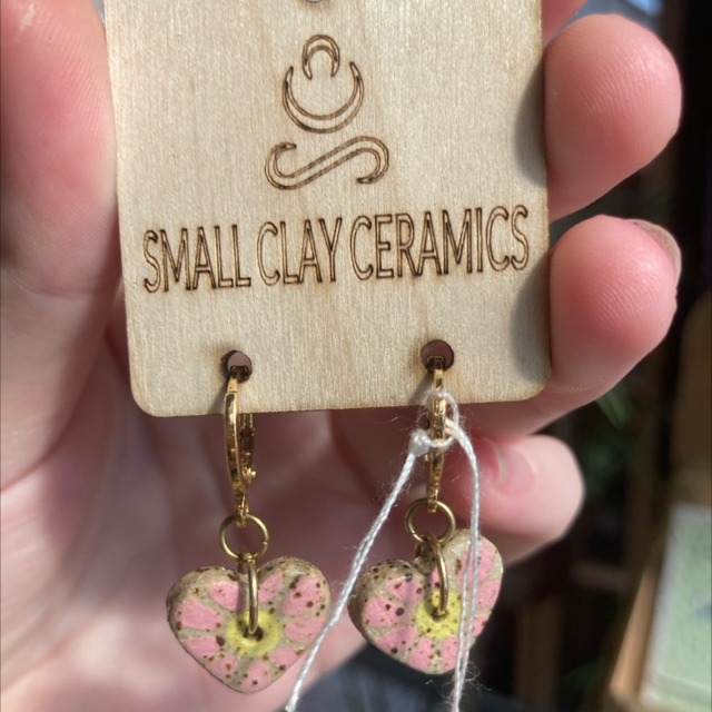 Small clay huggie earrings