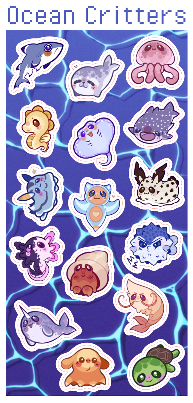 Ocean Critter Sticker Sheet
