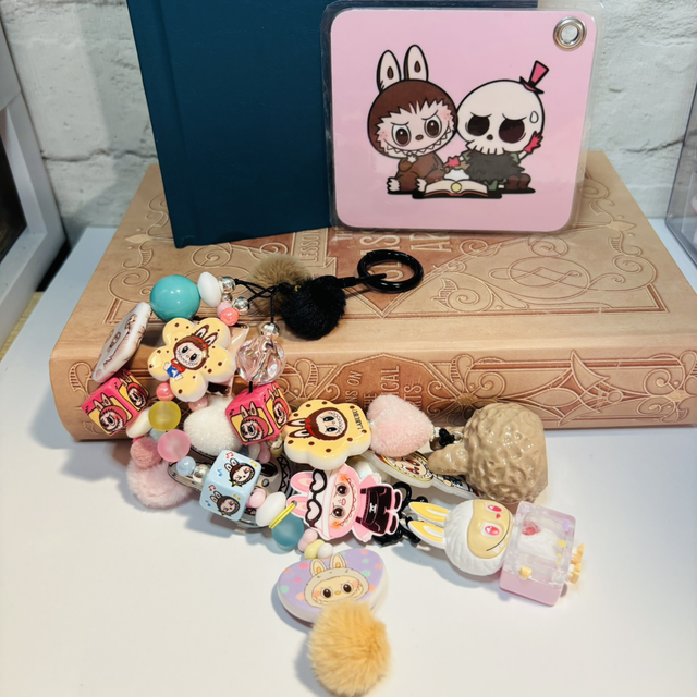 Labubu themed inspired beaded bookmark/bagcharm