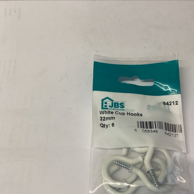 White cup hooks 64212