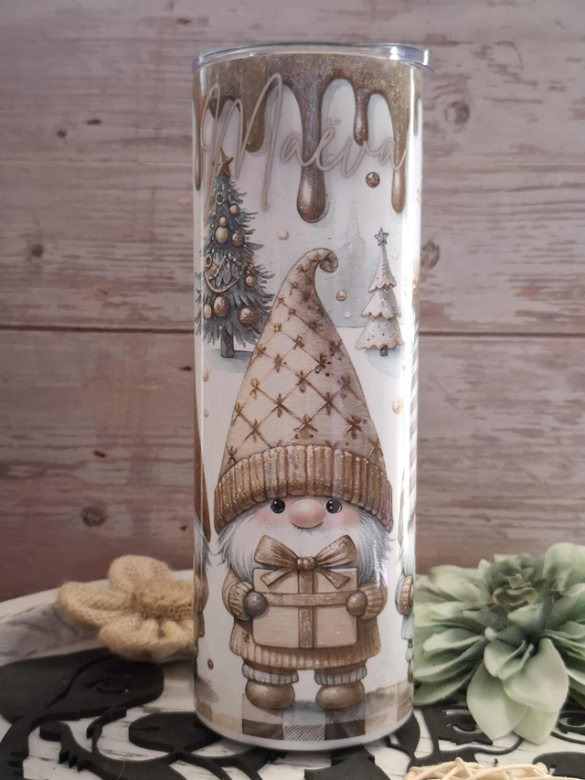 Gourde canette gnome de noël personnalisée