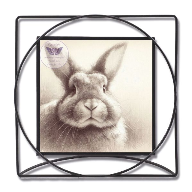 Artistic image of rabbit in square frame (R05)