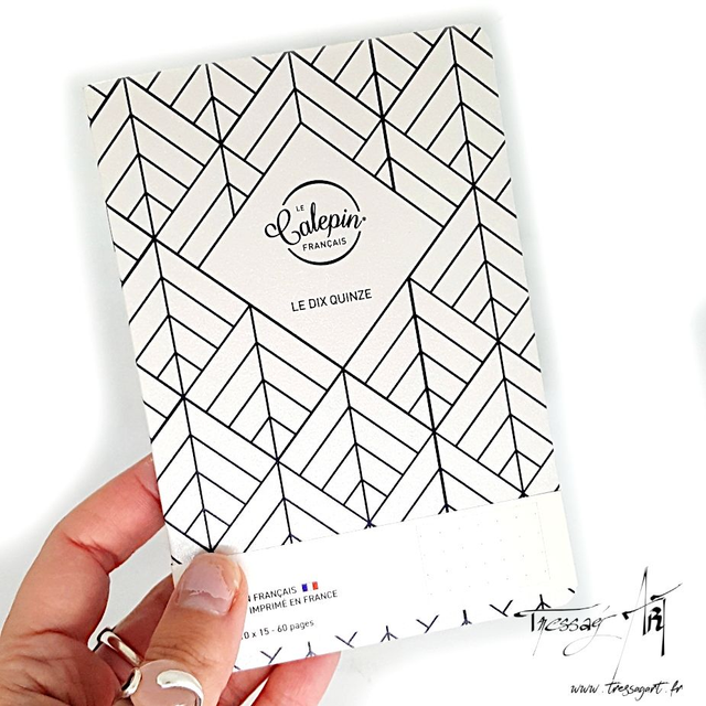 LE CALEPIN FRANCAIS - CARNET 10*15CM BLANC MOTIFS A POINTS - CF003
