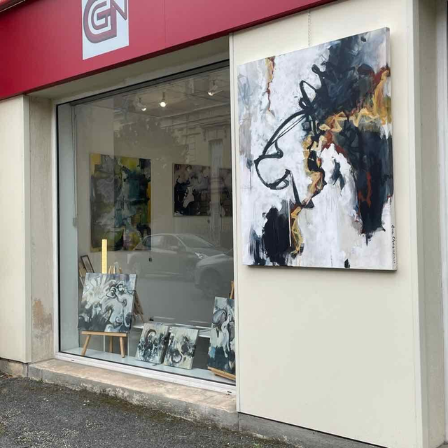 Forces contraires-100x120x3cm, Peinture unique de l’artiste émergente Eva Chesneau, sur toile, bords peints, prêt à être accroché, sans cadre