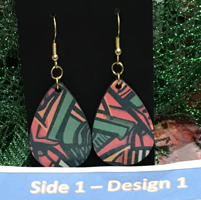 Two in One Mixed Colour Dangling Earrings- 2SD18