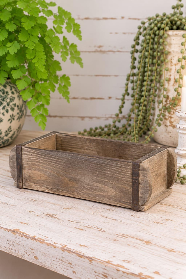 Holzkiste Unikat - Backsteinform - Natur - H10 × L30 × B15 cm