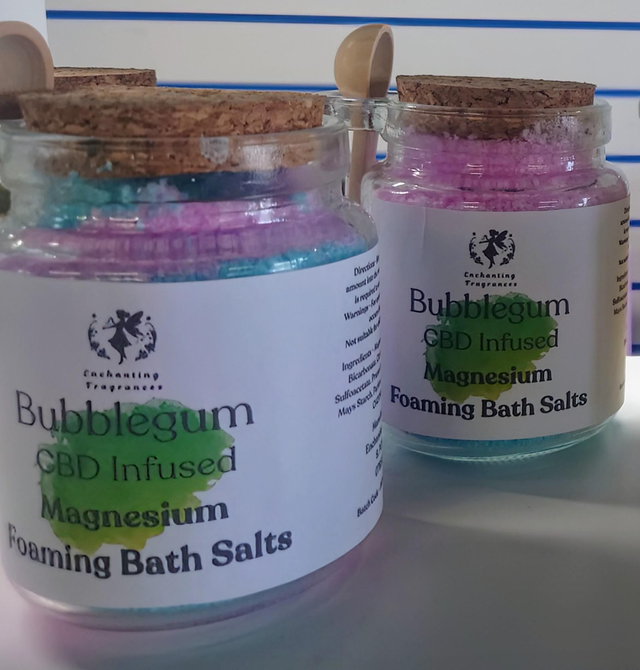 CBD Magnesium Foaming Bath Salts - Bubblegum 