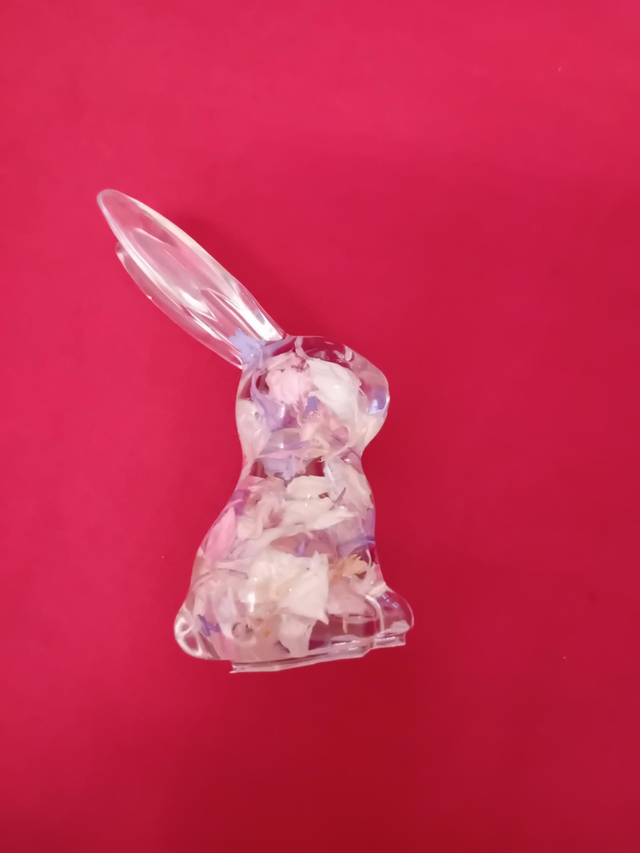 042 - Resin pink rabbit -Nature Inspiration