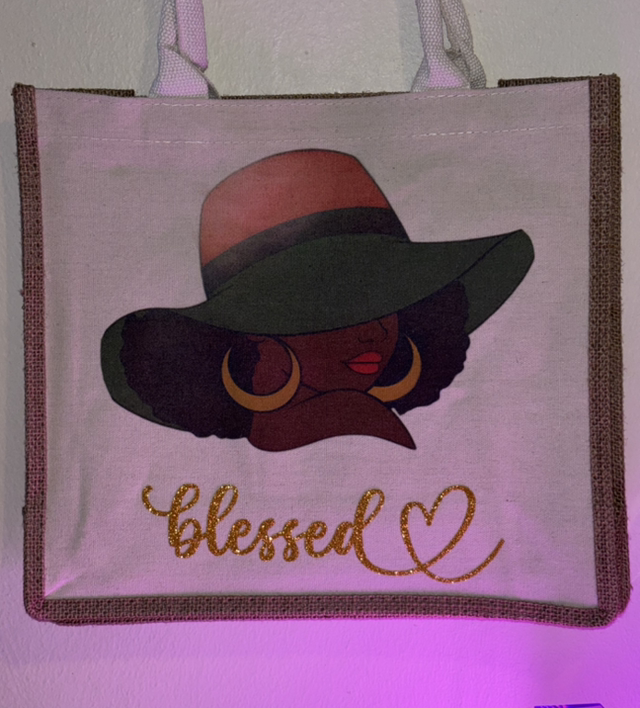 Sac de jute « Blessed »