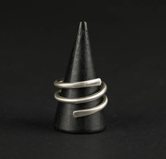 Silver Flared Spiral Ring