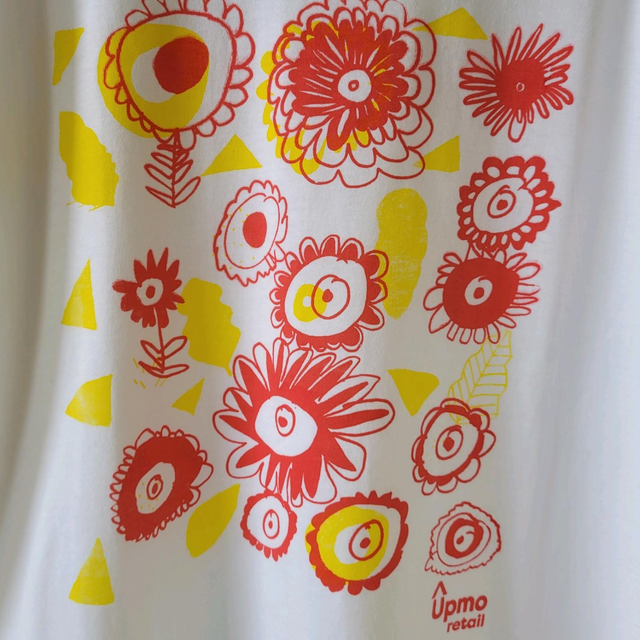 Flower Design T-shirt - Yellow &amp; Red
