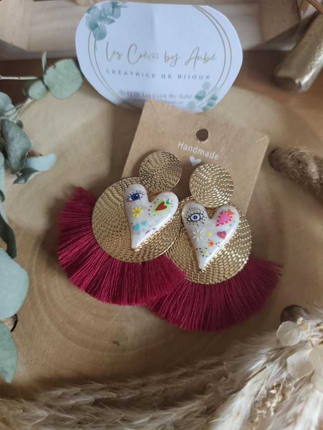 BO BOHEME GOLD / POMPONS BORDEAUX 0000758