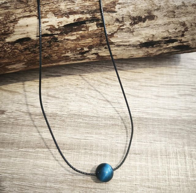 Perle Oeil de tigre bleu