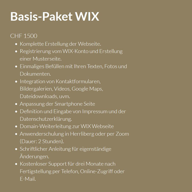 WIX - Webseite Basis-Paket