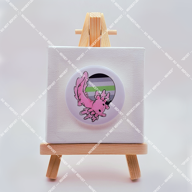 Axolotl Agender Button Pins
