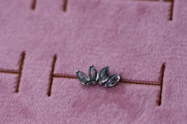 Moss Agate Quad Marquise Fan 